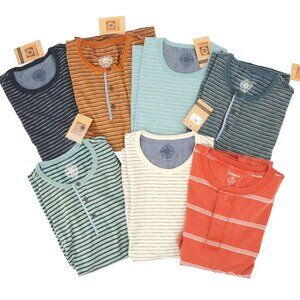 NWT Men's Lot of 7 G. H. Bass Striped Short Sleeve T-Shirt Shirt Bundle Set XXL